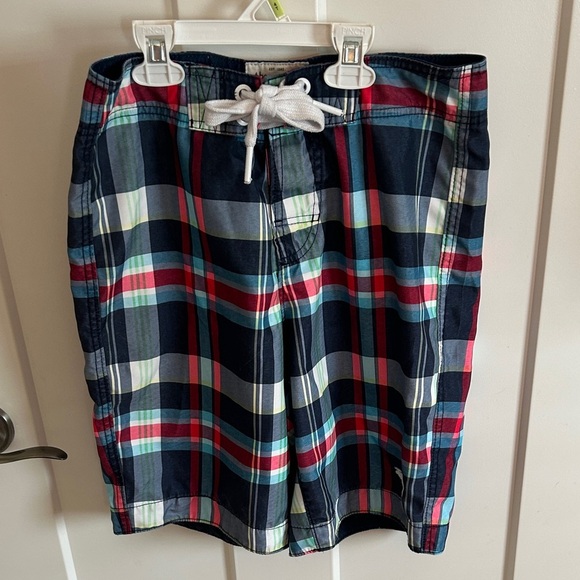 Abercrombie & Fitch Men’s Plaid Swim Trunks - Red, Blue, Green, White, size XS - Picture 2 of 5
